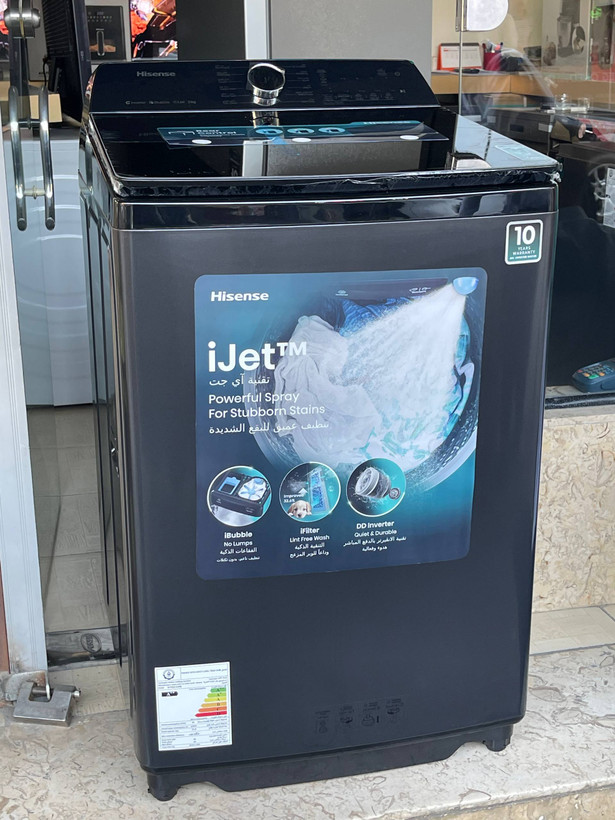 ماشین لباسشویی 21 کیلویی درب از بالا هایسنس WT512123DB رنگ مشکی
